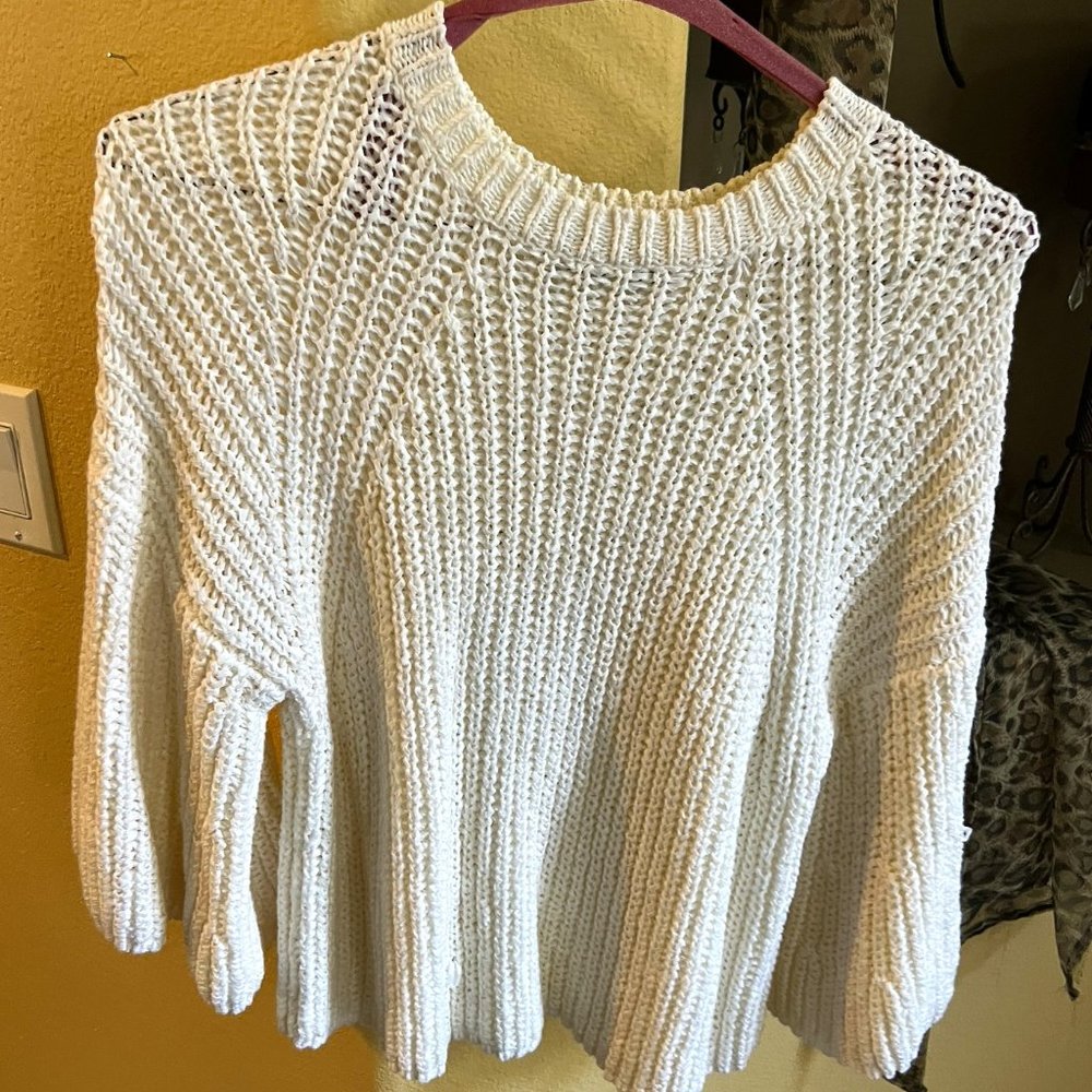 White Fall Loose Half Long Sleeve Shirt